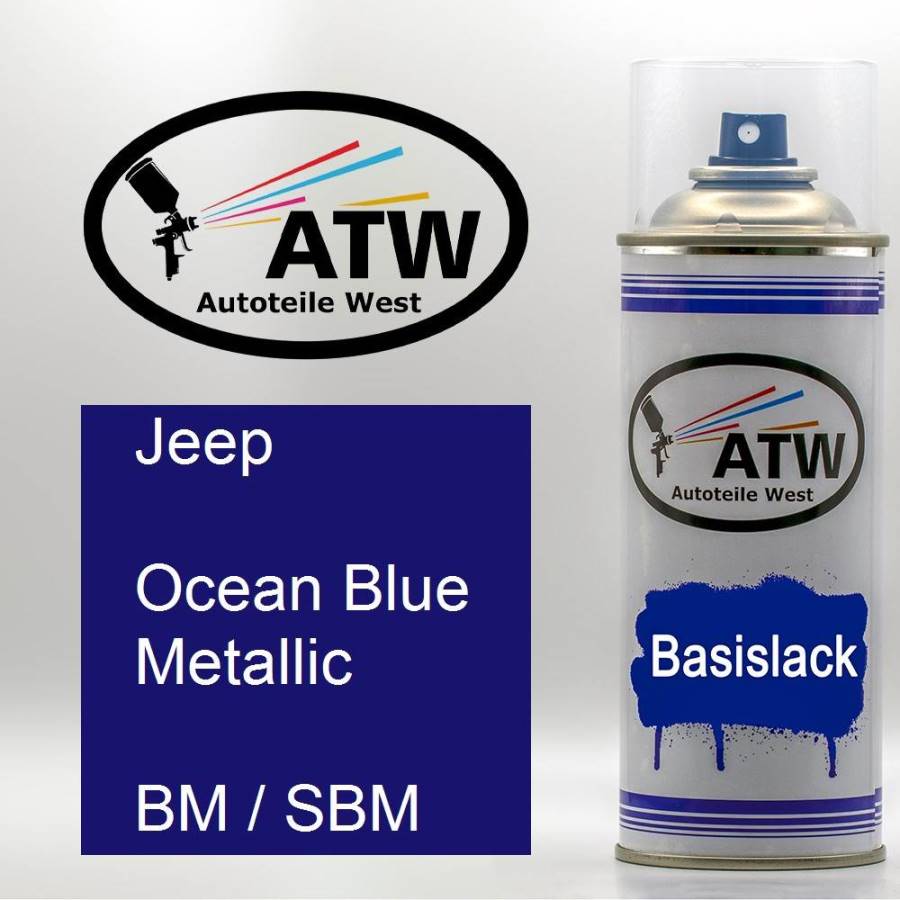 Jeep, Ocean Blue Metallic, BM / SBM: 400ml Sprühdose, von ATW Autoteile West.
